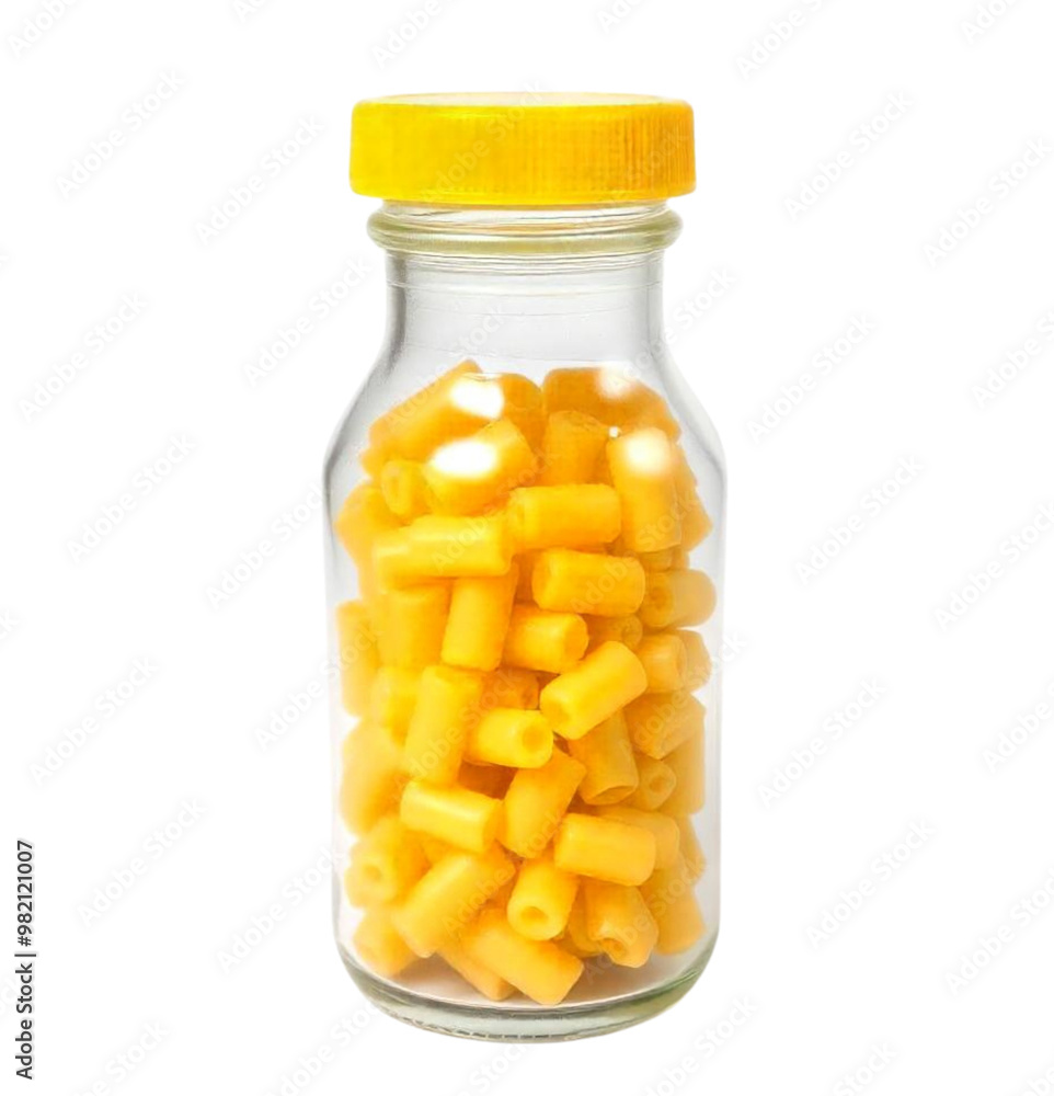 a Uncooked pasta in a jar on Isolated transparent background png. generated with AI a Uncooked pasta in a jar on Isolated transparent background png. generated with AI