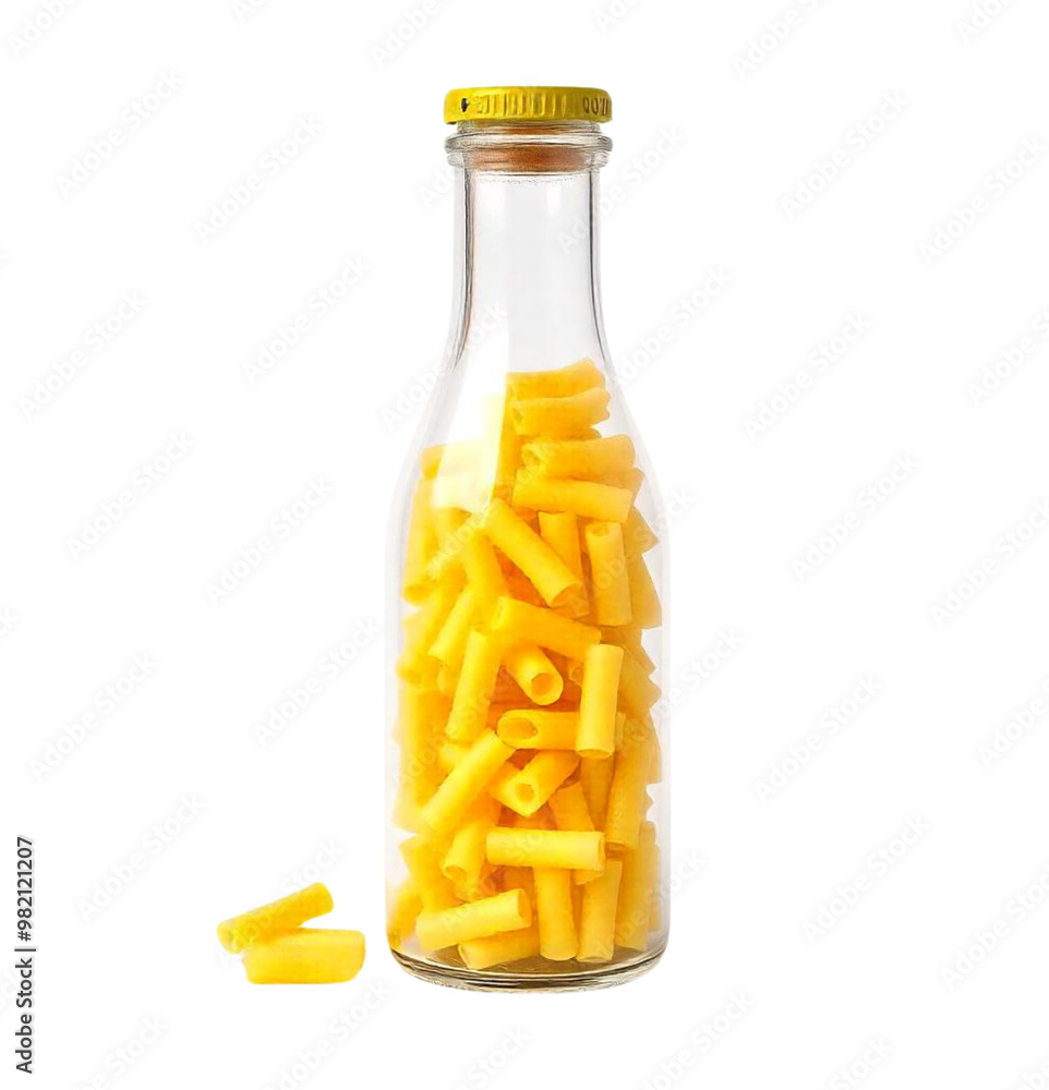 a Uncooked pasta in a jar on Isolated transparent background png. generated with AI a Uncooked pasta in a jar on Isolated transparent background png. generated with AI