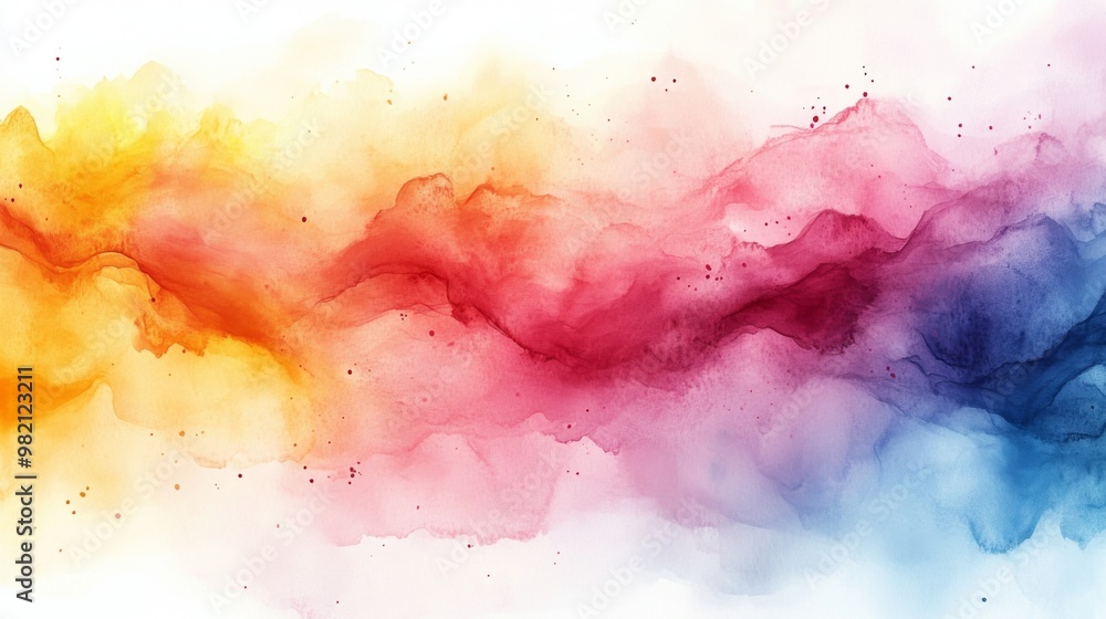 Fototapeta premium Abstract Watercolor Landscape with Vibrant Colors