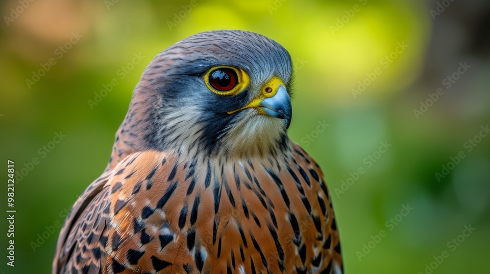 Close-Up Portrait of a Kestrel with Sharp Eyes Close-Up Portrait of a Kestrel with Sharp Eyes