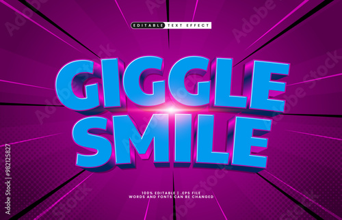 giggle smile editable text effect with a kids and happy text style