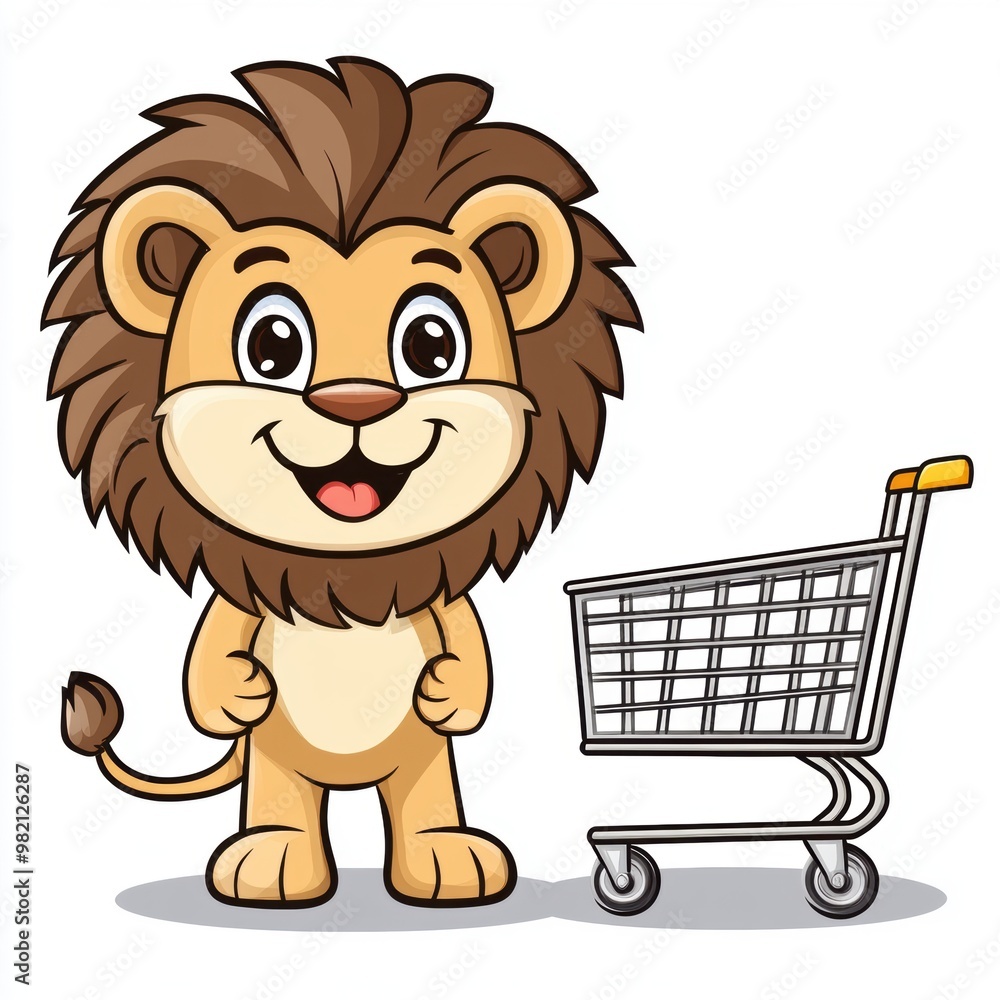 Obraz premium Lion Shopping Cart.