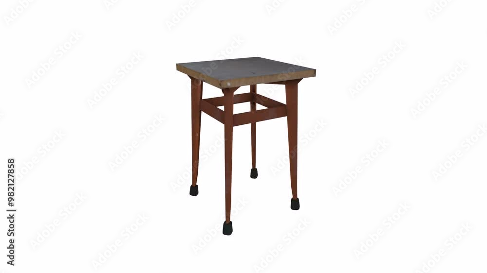 3D rendering of a modern table design with sturdy legs and a sleek top 3D rendering of a modern table design with sturdy legs and a sleek top