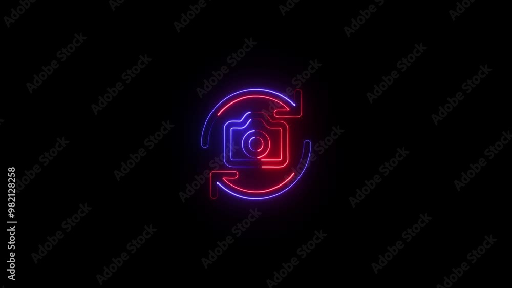 Glowing neon line Photo camera icon animation. camera icon concept. Glowing neon line Photo camera icon animation. camera icon concept.