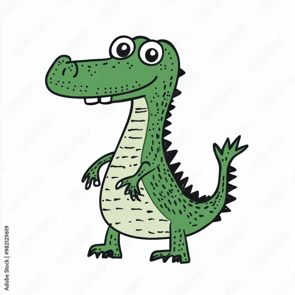 Fototapeta premium Cute Green Alligator.
