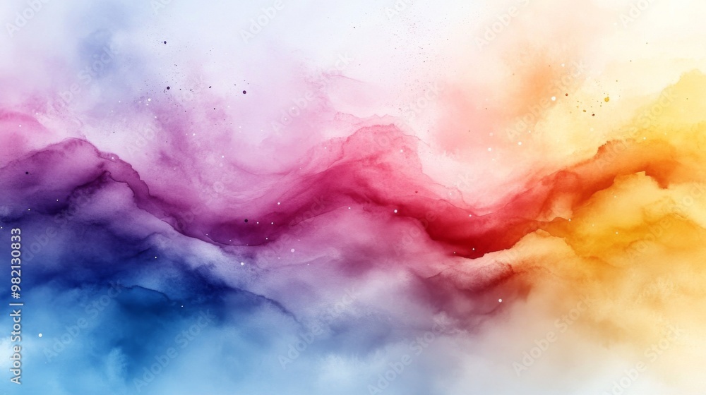 Obraz premium Abstract Watercolor Landscape with Vibrant Colors