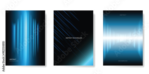 Wallpaper Mural Abstract Technology poster background vector set. Futuristic style cover template with geometric shape, glow wave. Ideal design for social media, website, business, ads. Torontodigital.ca