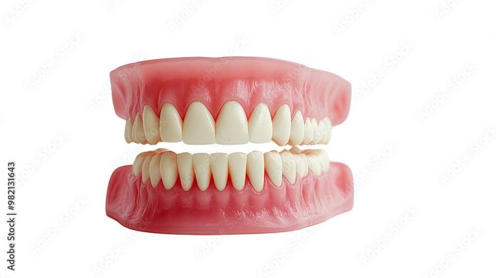 Dental prosthesis on a white transparent background Dental prosthesis on a white transparent background