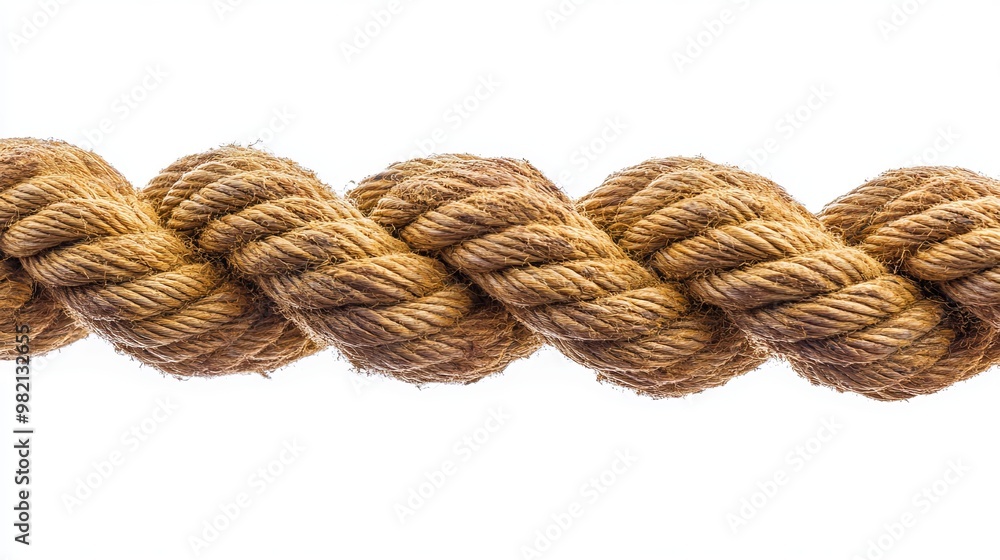 Details of the safety rope for high-pressure hoses, with one loop threaded into the other. On a white background Details of the safety rope for high-pressure hoses, with one loop threaded into the other. On a white background