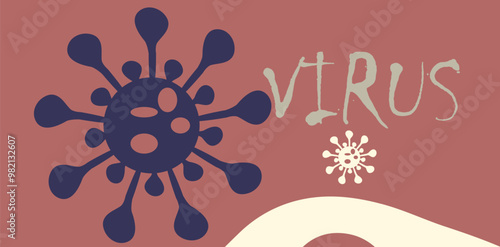 Coronavirus 2019-nCoV. Coronavirus 2019-nCoV outbreak. Virus cells on colorful background.