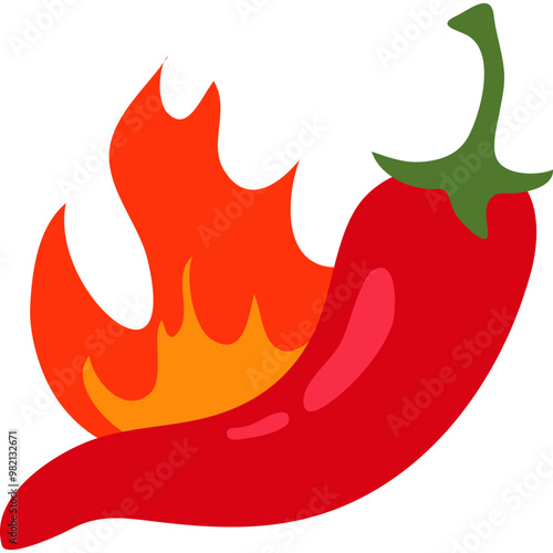 Spicy Chili with Flame
