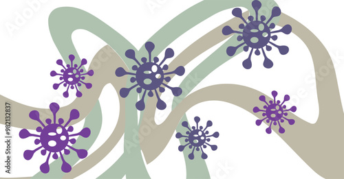 Coronavirus 2019-nCoV. Coronavirus 2019-nCoV outbreak. Virus cells on colorful background.