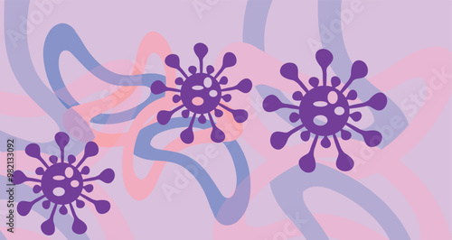 Coronavirus 2019-nCoV. Coronavirus 2019-nCoV outbreak. Virus cells on colorful background.