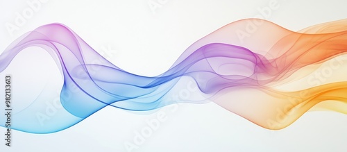 Colorful abstract wave smoke against a white backdrop