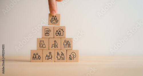 Quadro su tela Elderly care concept
