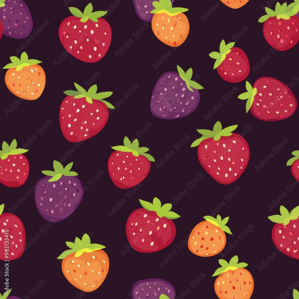 Colorful Strawberry Pattern. Colorful Strawberry Pattern.