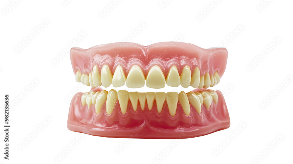 Fototapeta premium Dental prosthesis on a white transparent background