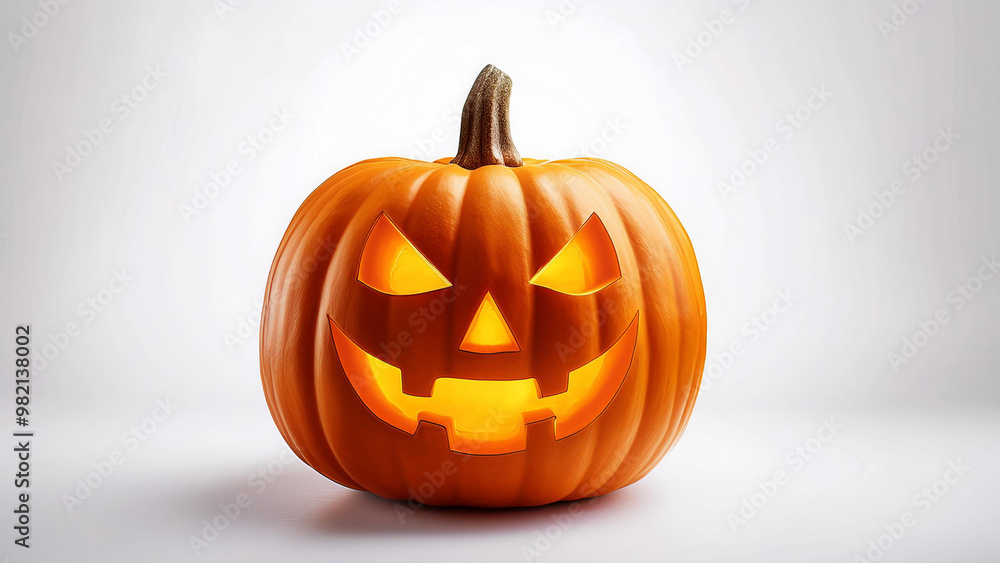 HALLOWEEN PUMPKIN ON WHITE BACKGROUND HALLOWEEN PUMPKIN ON WHITE BACKGROUND