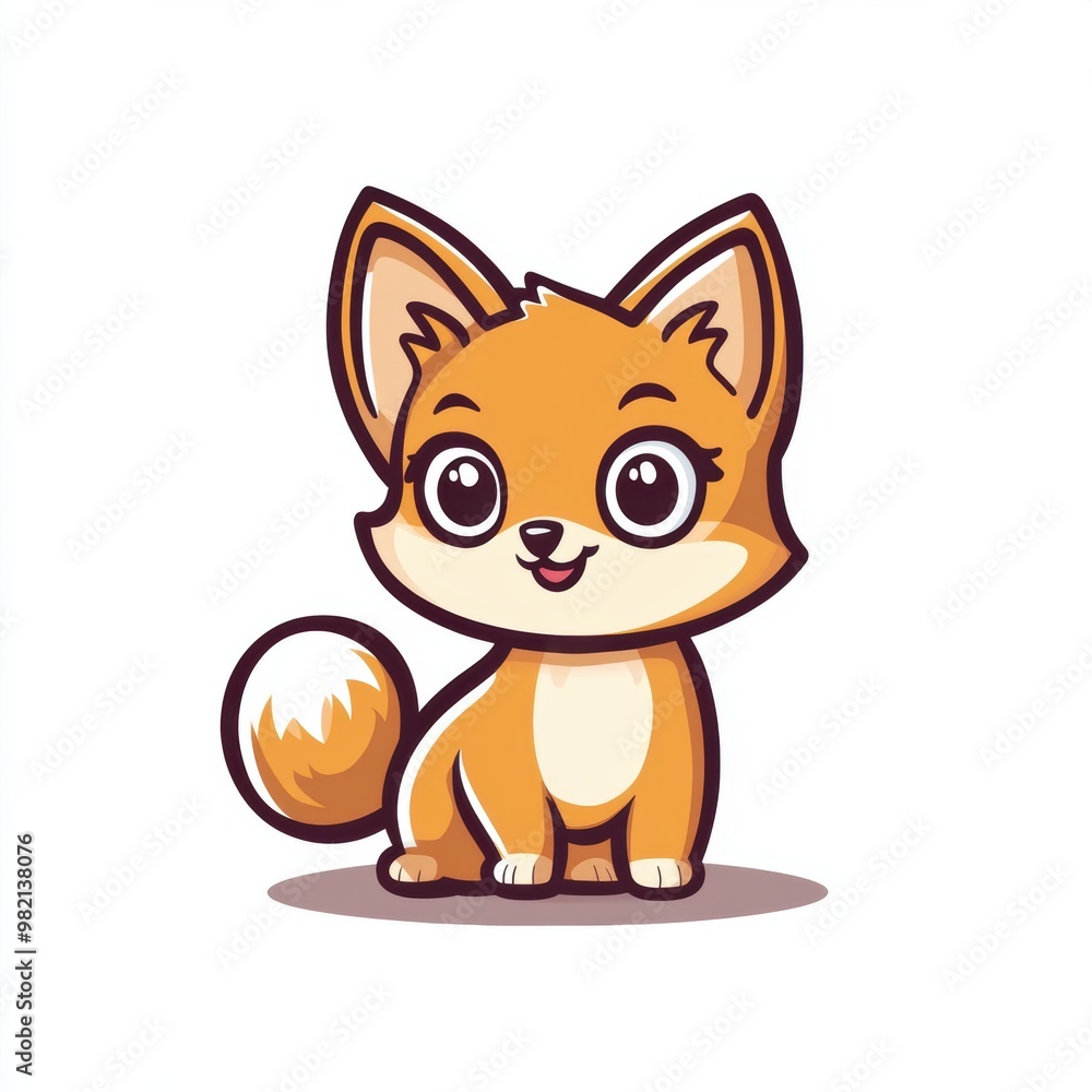 Obraz premium Cute Cartoon Fox.