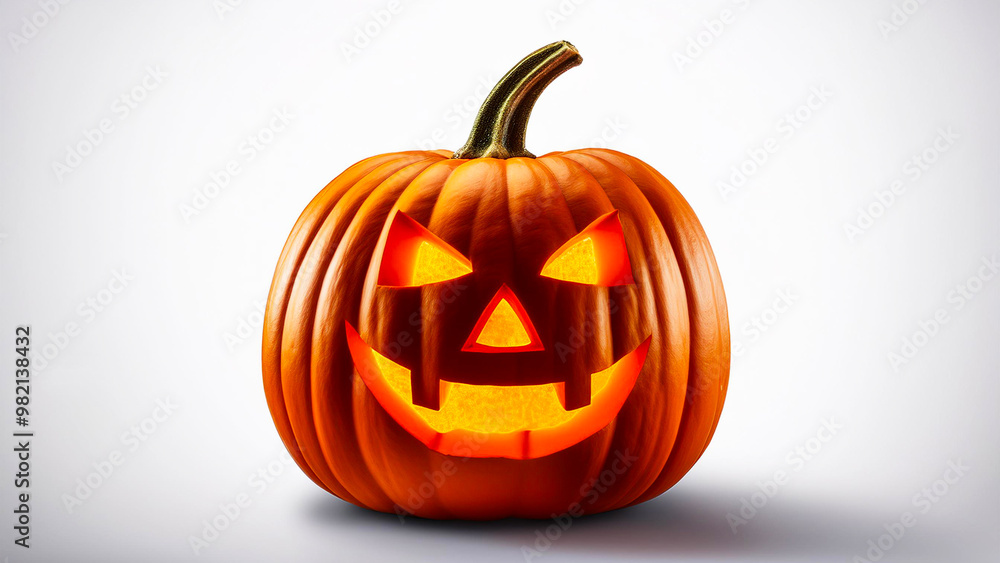 HALLOWEEN PUMPKIN ON WHITE BACKGROUND HALLOWEEN PUMPKIN ON WHITE BACKGROUND