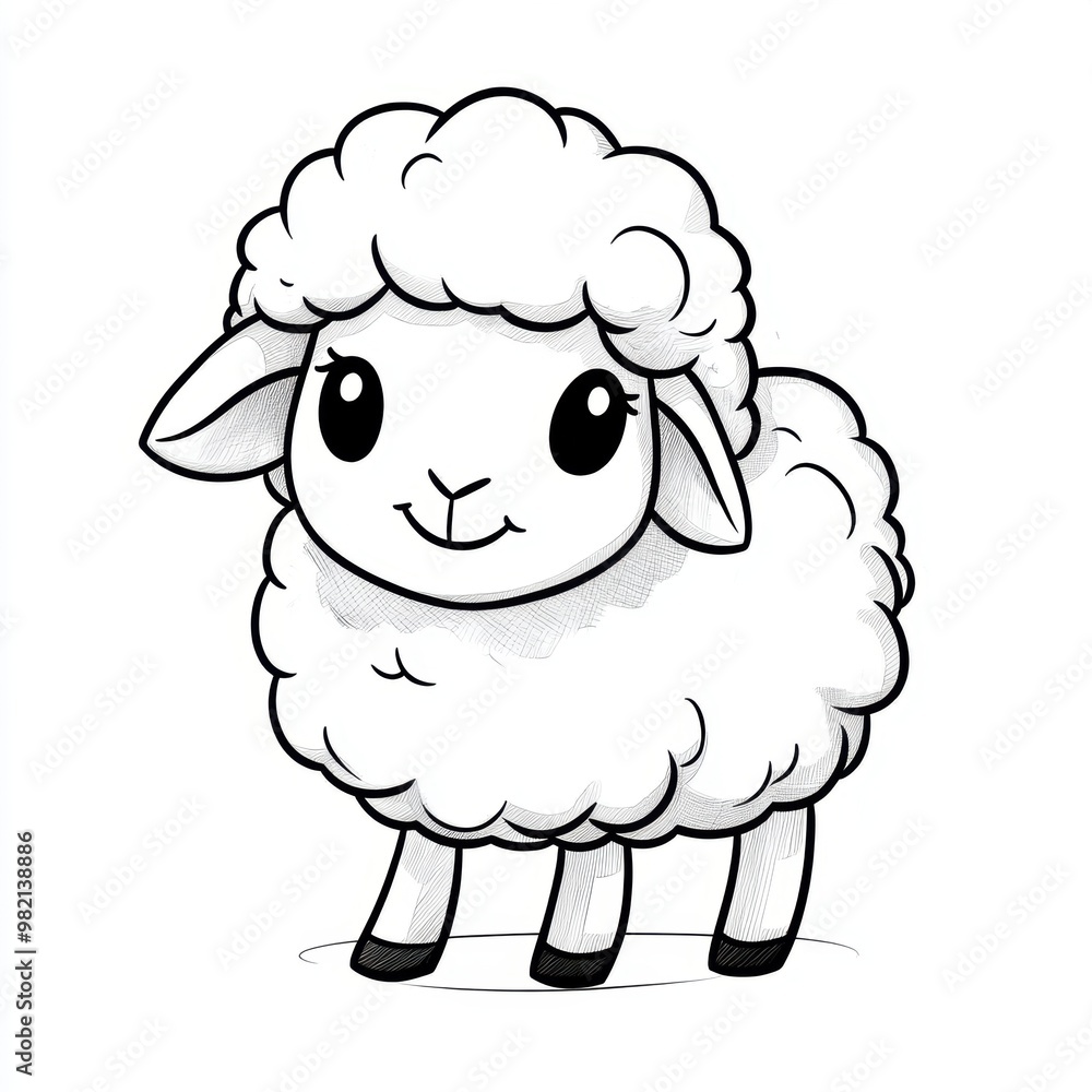 Cute Cartoon Lamb. Cute Cartoon Lamb.
