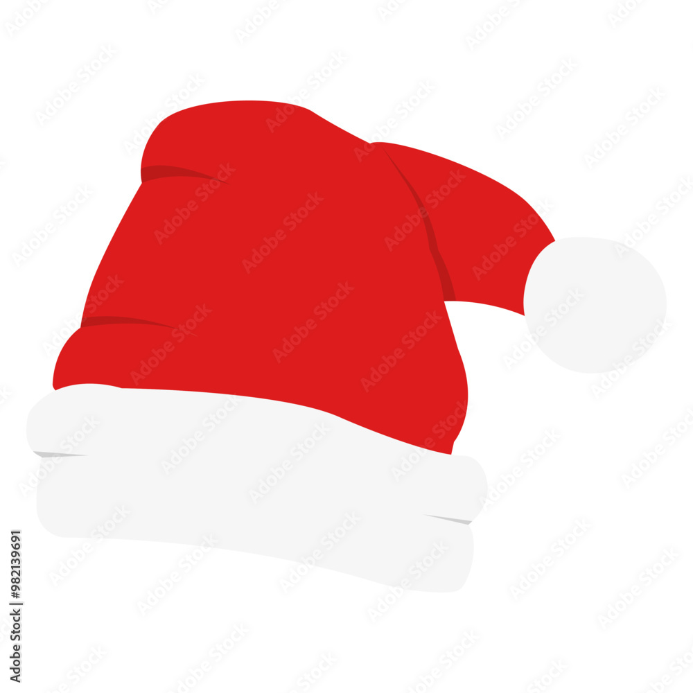 Santa Hat Vector. Santa Caps in Flat Design Santa Hat Vector. Santa Caps in Flat Design