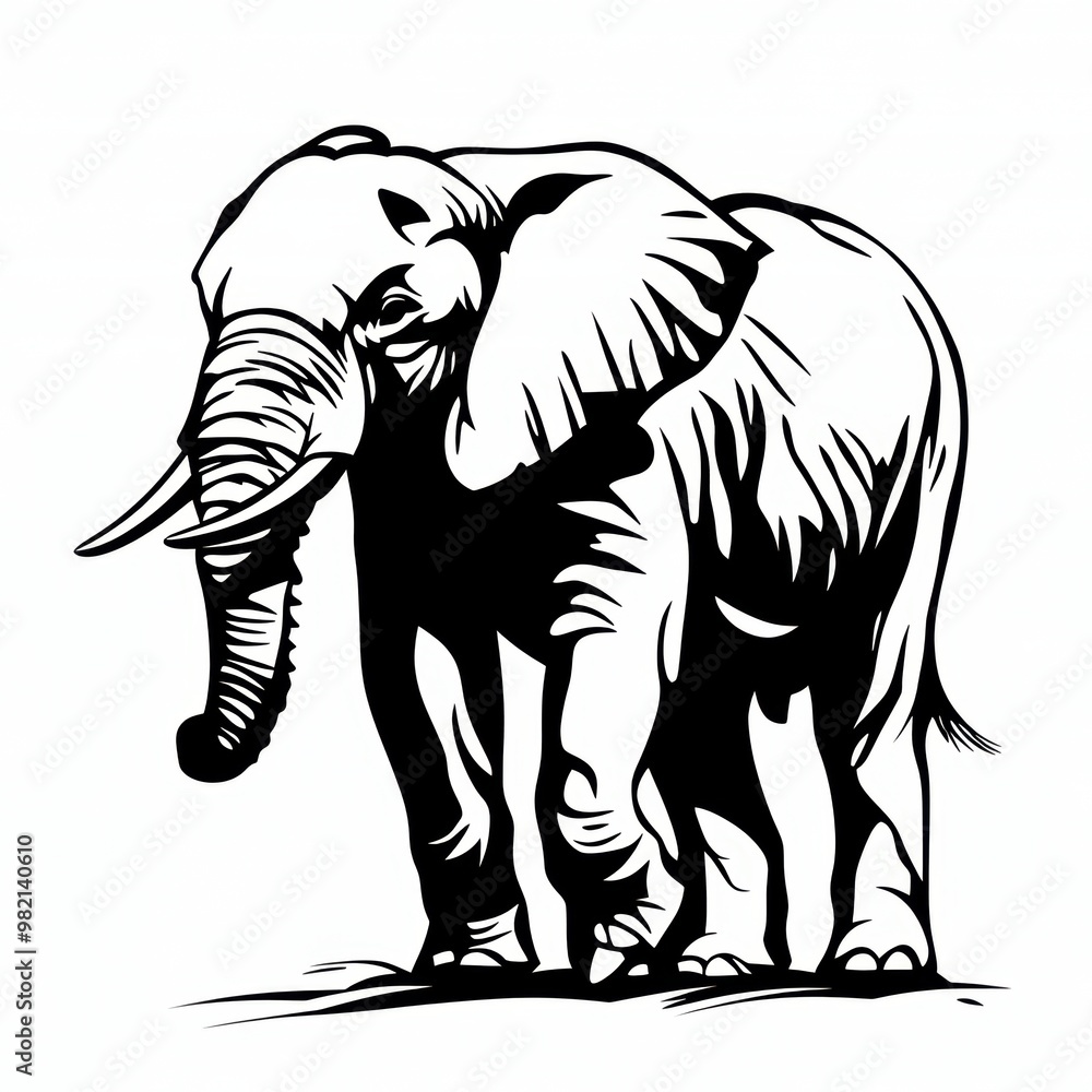 Elephant Silhouette. Elephant Silhouette.