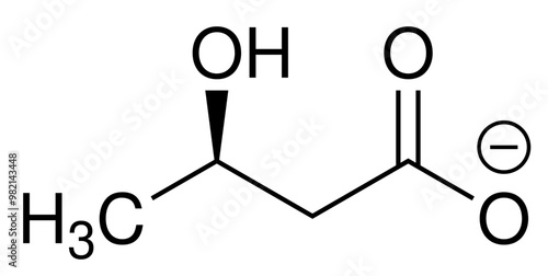 Hydroxybutyrat Ketogenese Chemie Strukturformel Vektor