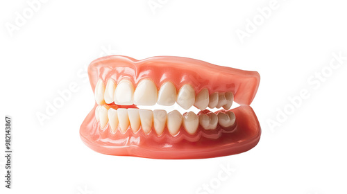 Dental prosthesis on a white transparent background