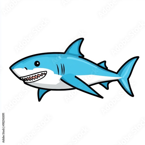 Cartoon Shark Illustration.