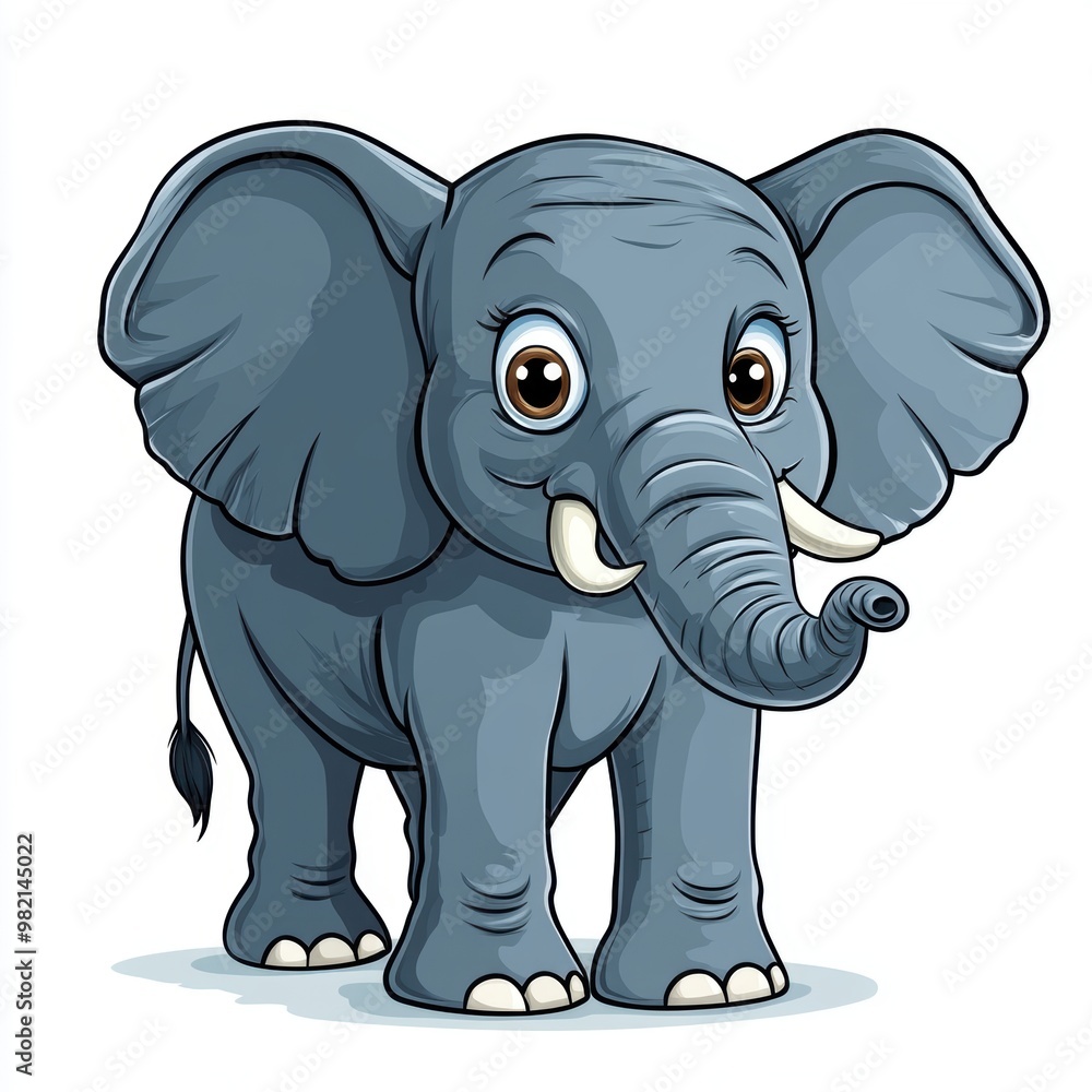 Fototapeta premium Cute Cartoon Elephant.