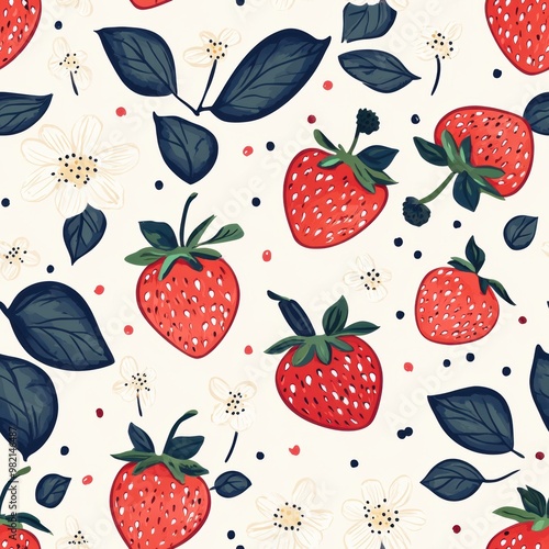 Strawberry Floral Pattern.