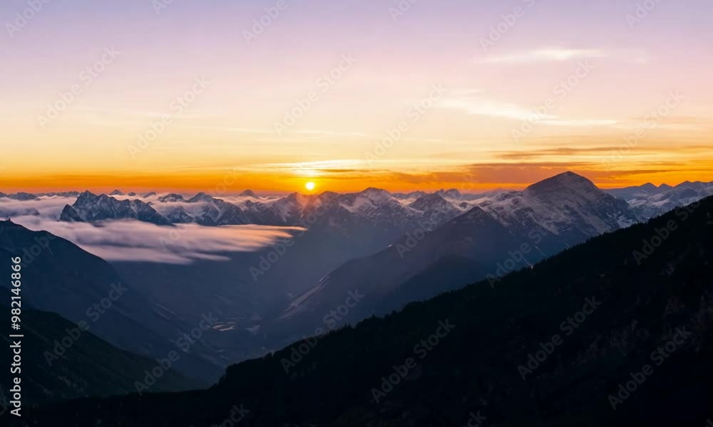 Beautiful view of the mountain range at sunset Beautiful view of the mountain range at sunset