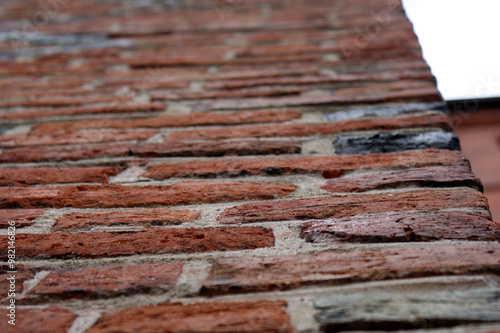 brick wall of a brick building photo