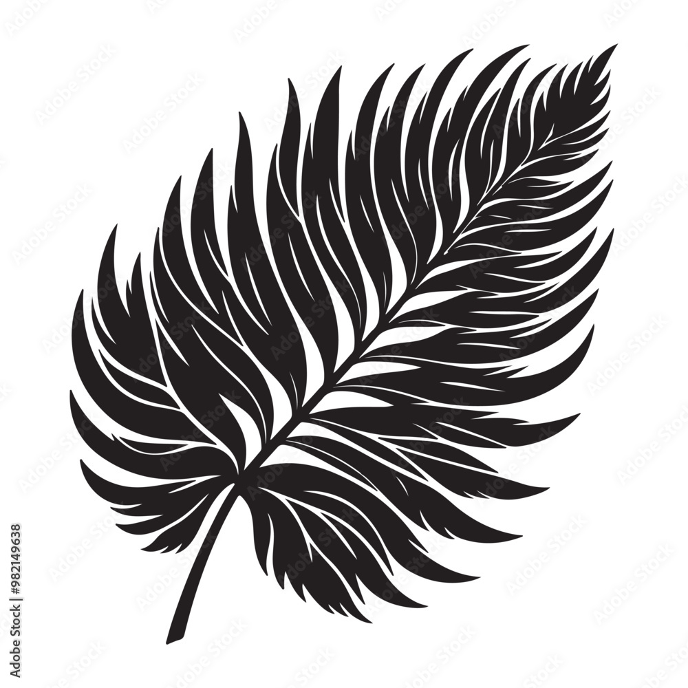 Obraz premium tropical leaf. silhouette vector design