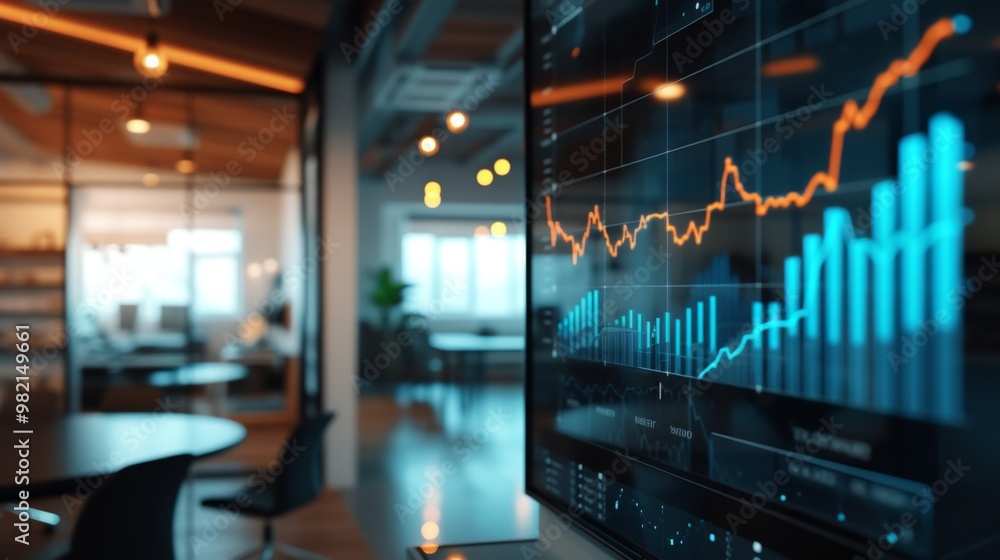 Financial Data Analysis: Chart Showing Market Trends and Growth Financial Data Analysis: Chart Showing Market Trends and Growth