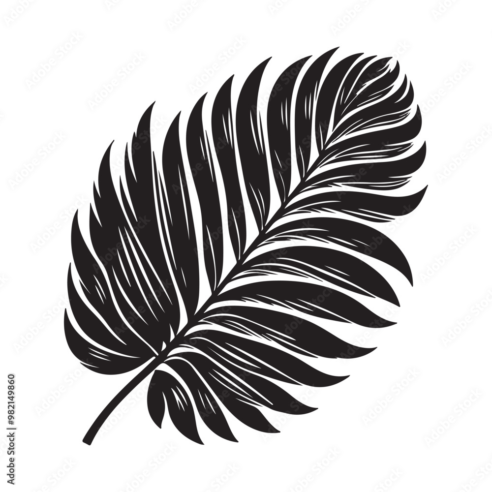 Obraz premium tropical leaf. silhouette vector design