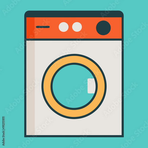 vector illustration of washing machine