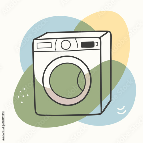 vector illustration of washing machine