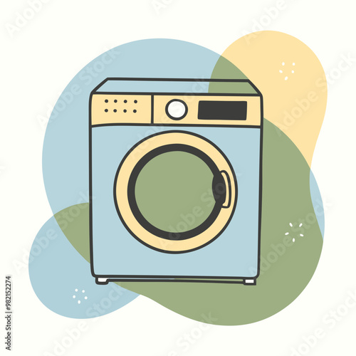 vector illustration of washing machine