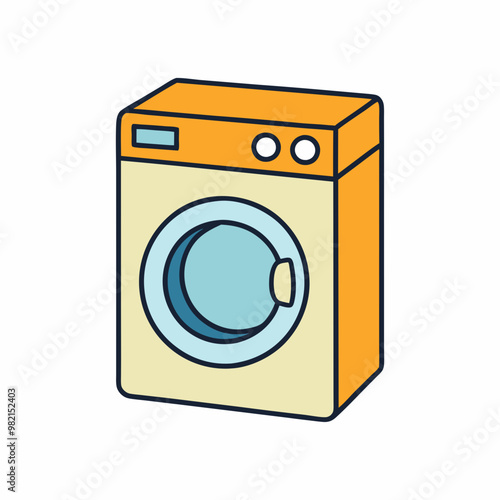 vector illustration of washing machine