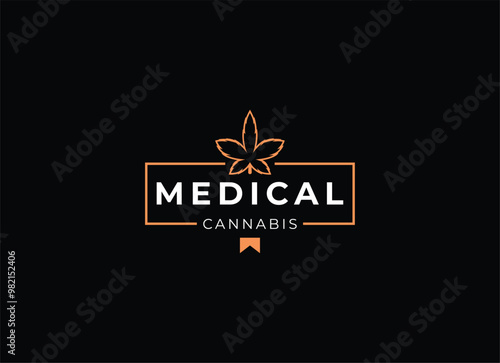 Medical marijuana or cannabis logo vector illustration