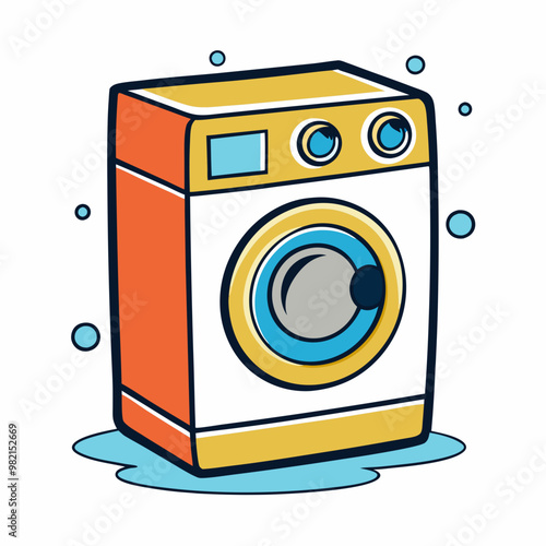 vector illustration of washing machine