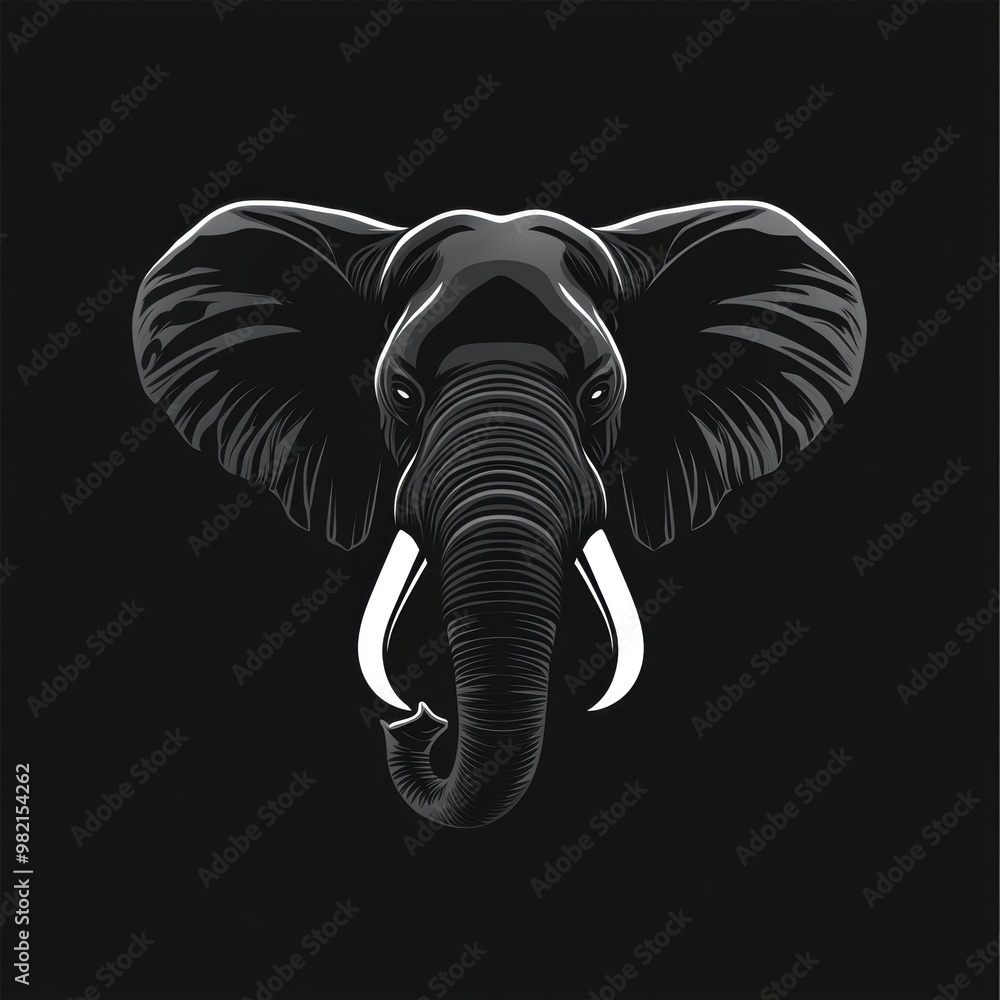 Elephant Head Illustration. Elephant Head Illustration.