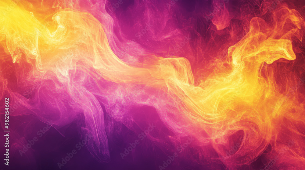 Bright, vibrant clouds of neon yellow and bright pink smoke swirl dynamically, forming a striking abstract background with bold, flowing shapes. Bright, vibrant clouds of neon yellow and bright pink smoke swirl dynamically, forming a striking abstract background with bold, flowing shapes.