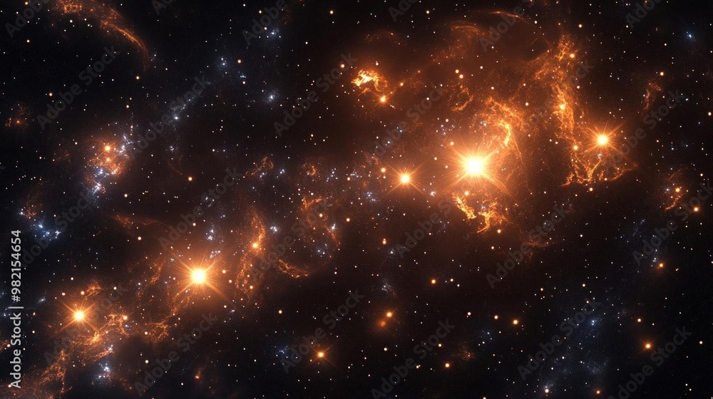 Naklejka premium A close-up view of a star cluster in the Milky Way galaxy.