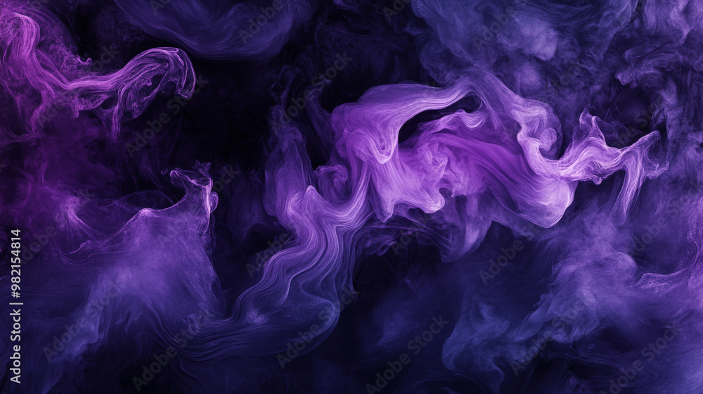 Deep, moody clouds of smoky black and purple twist dynamically, creating a mysterious and intense abstract background with bold, organic shapes. Deep, moody clouds of smoky black and purple twist dynamically, creating a mysterious and intense abstract background with bold, organic shapes.