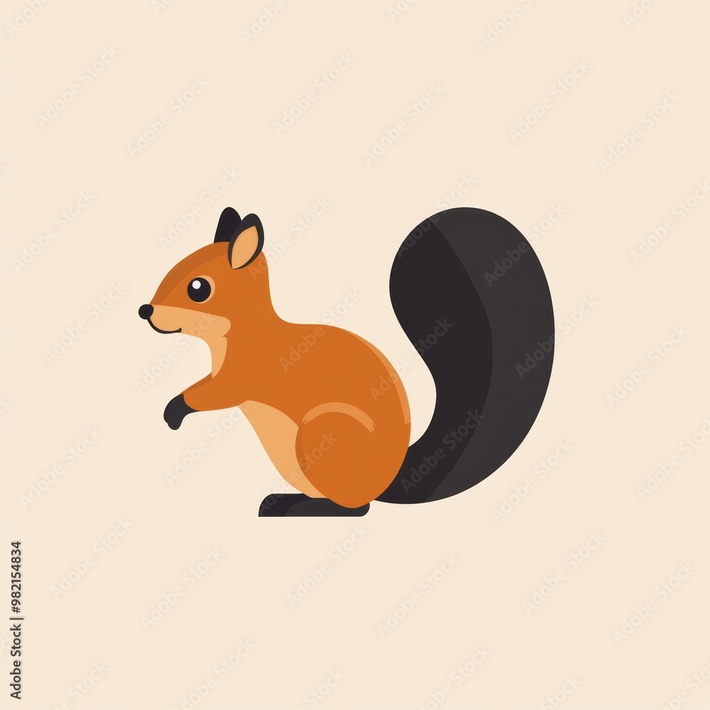 Fototapeta premium Cute Squirrel Icon.