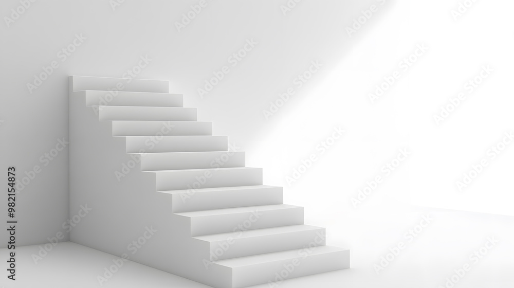 White steps architecture staircase isolated on white background White steps architecture staircase isolated on white background