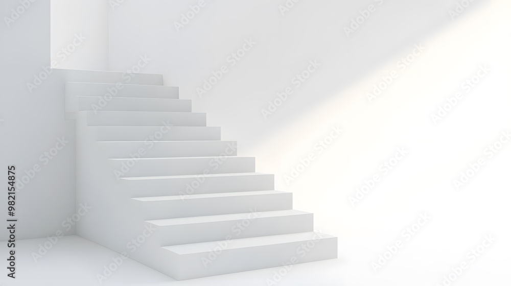 White steps architecture staircase isolated on white background White steps architecture staircase isolated on white background